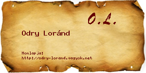 Odry Loránd névjegykártya